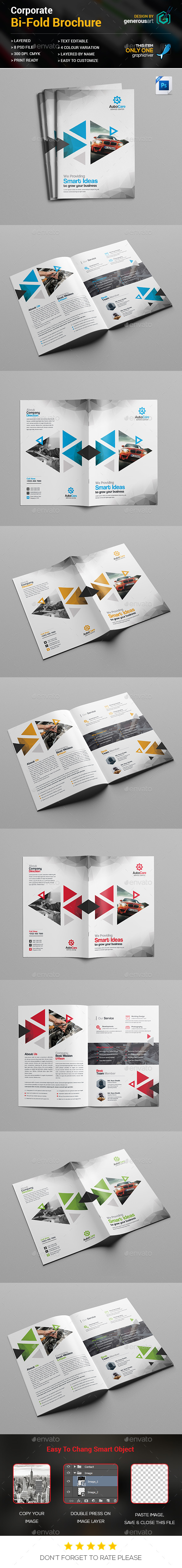 Car Servicing Bi-Fold - Brochures Print Templates