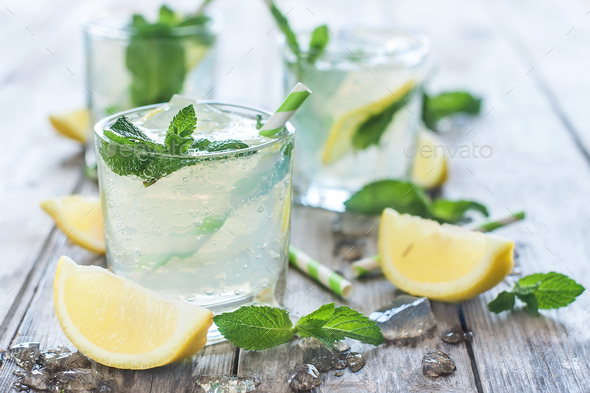 Chilled mint lemonade - Stock Photo - Images