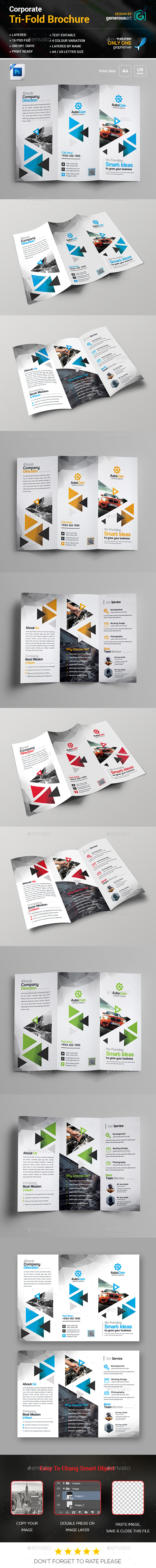 Car Service Tri-Fold Brochure - Brochures Print Templates