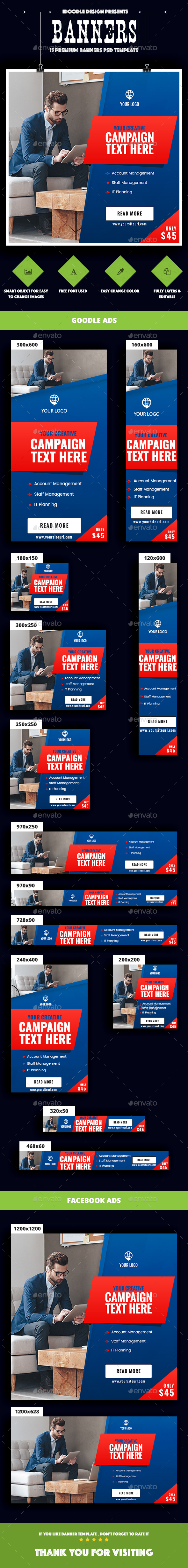 Multipurpose, Corporate, Business Banners Ad - Banners & Ads Web Elements