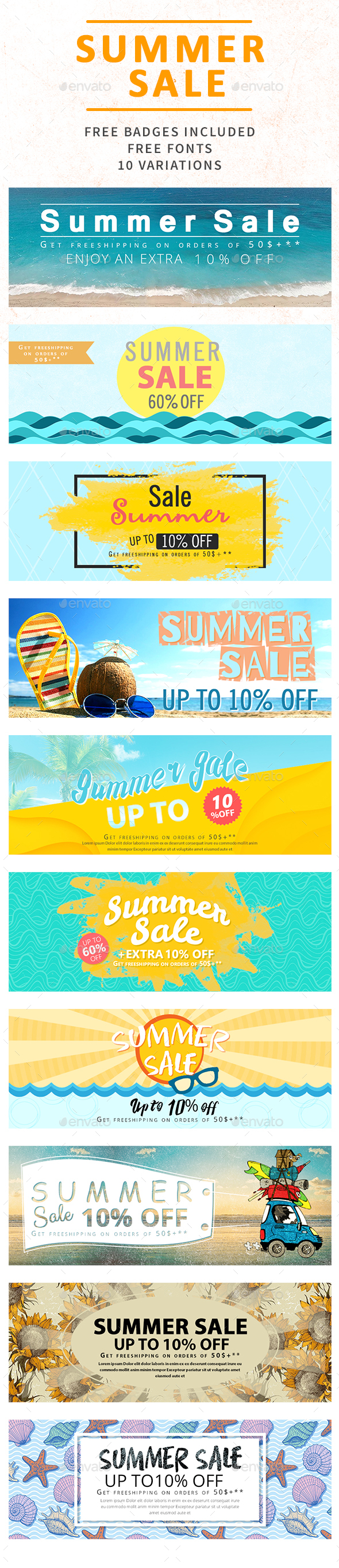 Summer Sale Banners - Banners & Ads Web Elements