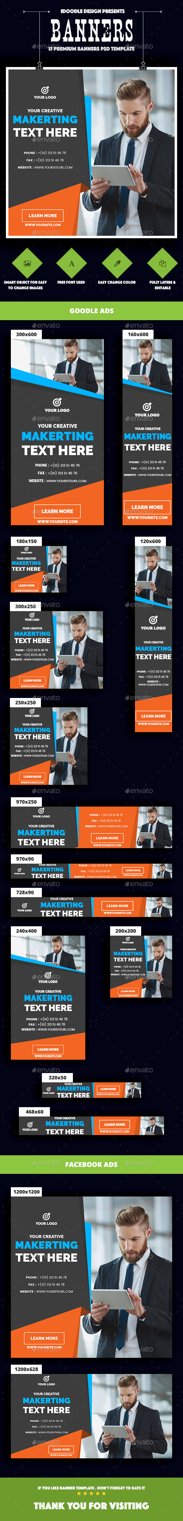 Multipurpose, Corporate, Business Banners Ad - Banners & Ads Web Elements
