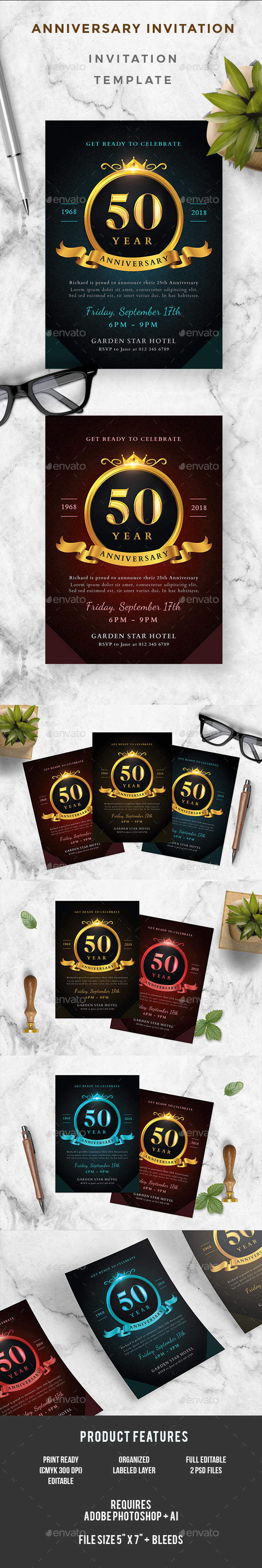 Anniversary Invitation - Anniversary Greeting Cards