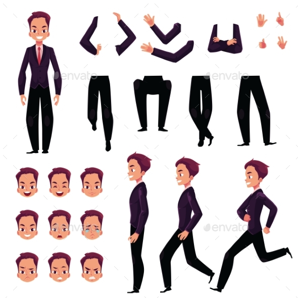 Businessman, Man Character Creation Set - People Characters