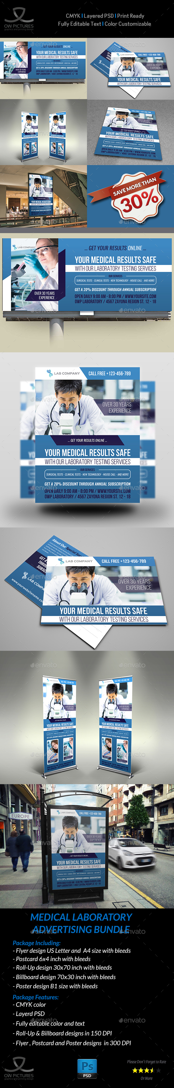 Medical Laboratory Advertising Bundle - Signage Print Templates