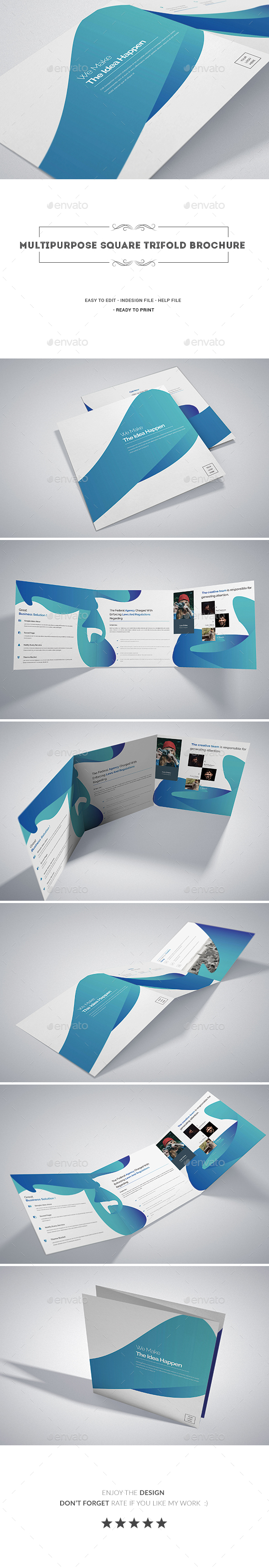 Multipurpose Square Tri-fold Brochure - Corporate Brochures