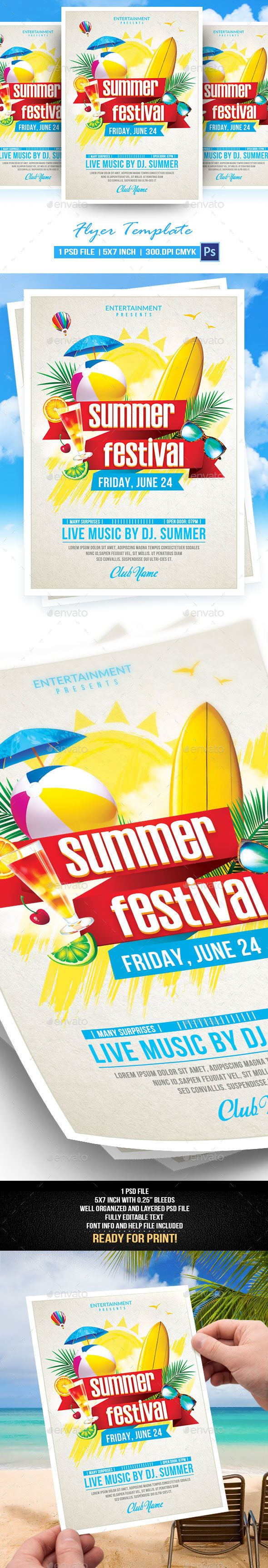 Summer Festival Flyer Template - Events Flyers