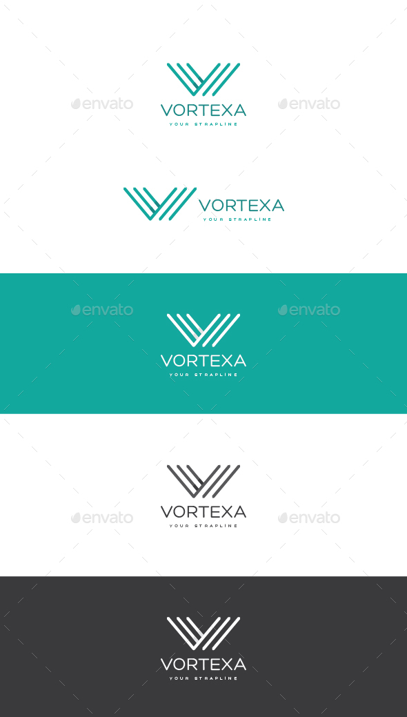 Vortexa Letter V Logo - Letters Logo Templates