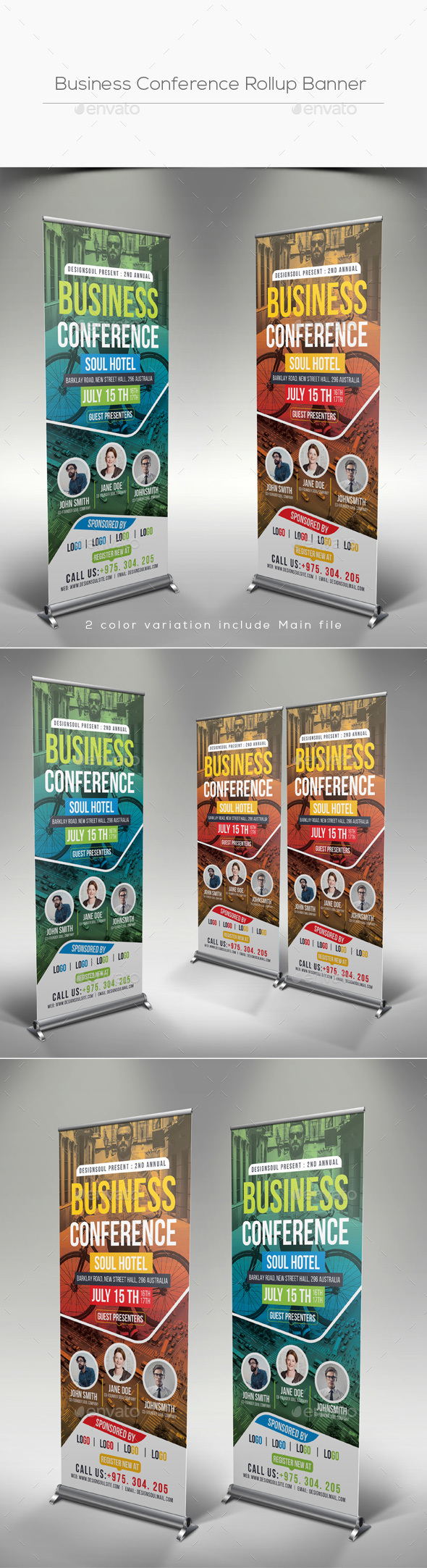 Business Conference Rollup Banner - Signage Print Templates