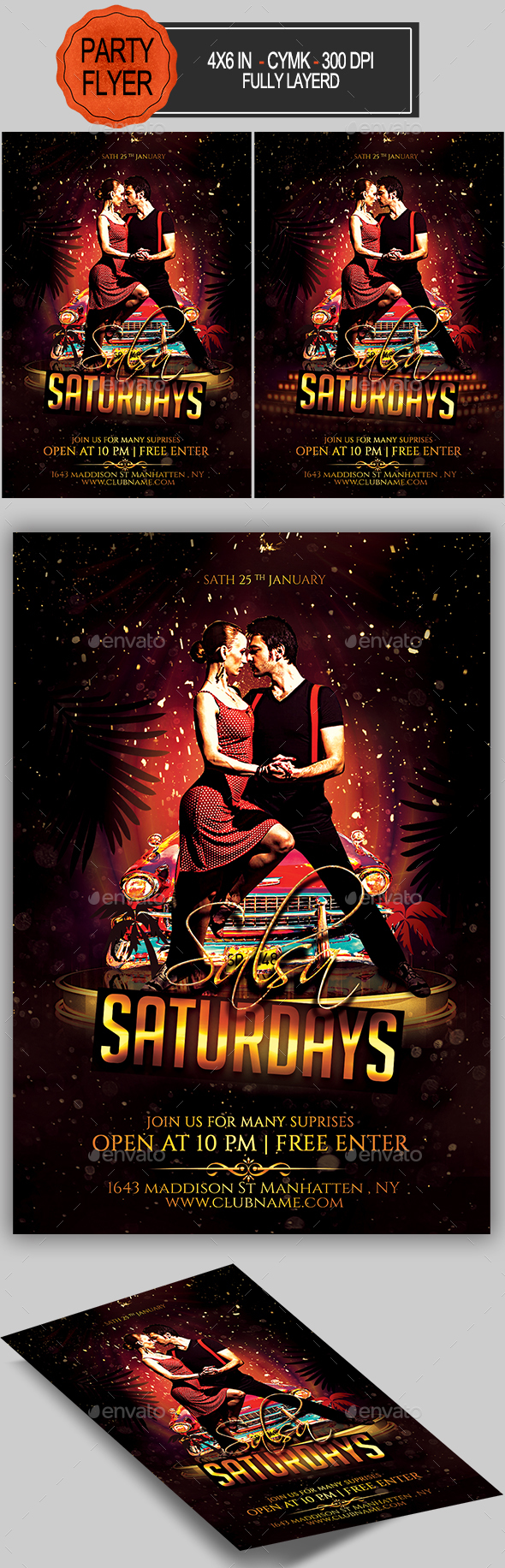 Salsa Saturdays Flyer - Clubs & Parties Events