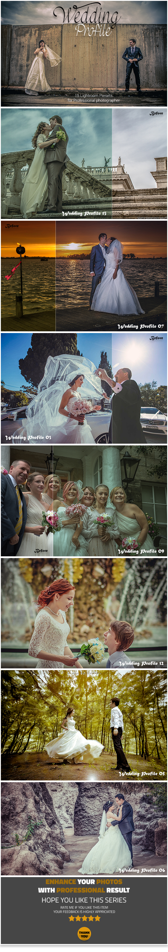 14 Wedding Profile Lightroom Presets - Lightroom Presets Add-ons