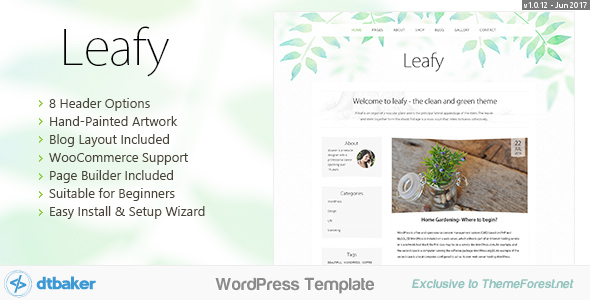 Leafy Minimal WordPress - ThemeForest 19327382