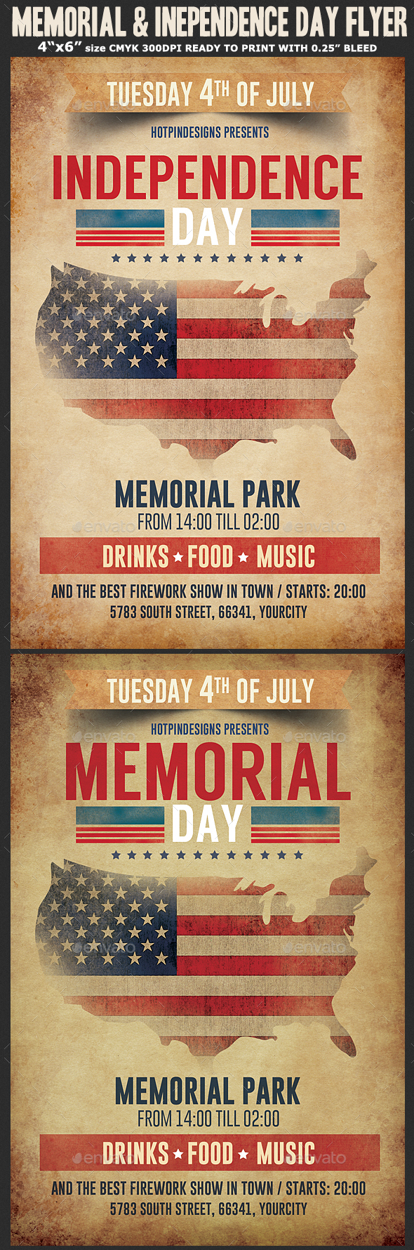Memorial / Independence Day Flyer Template - Holidays Events