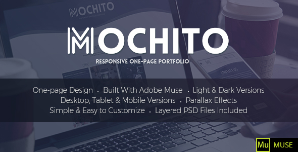 Mochito - One-Page Portfolio Muse Template - Personal Muse Templates