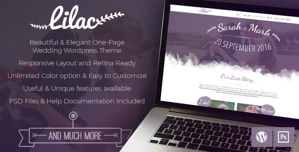 Lilac - One-page Wedding WordPress Theme - Wedding WordPress