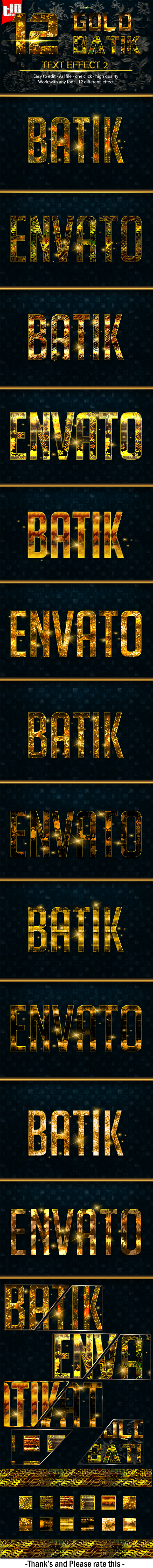 12 Gold Batik 2 - Text Effects Styles