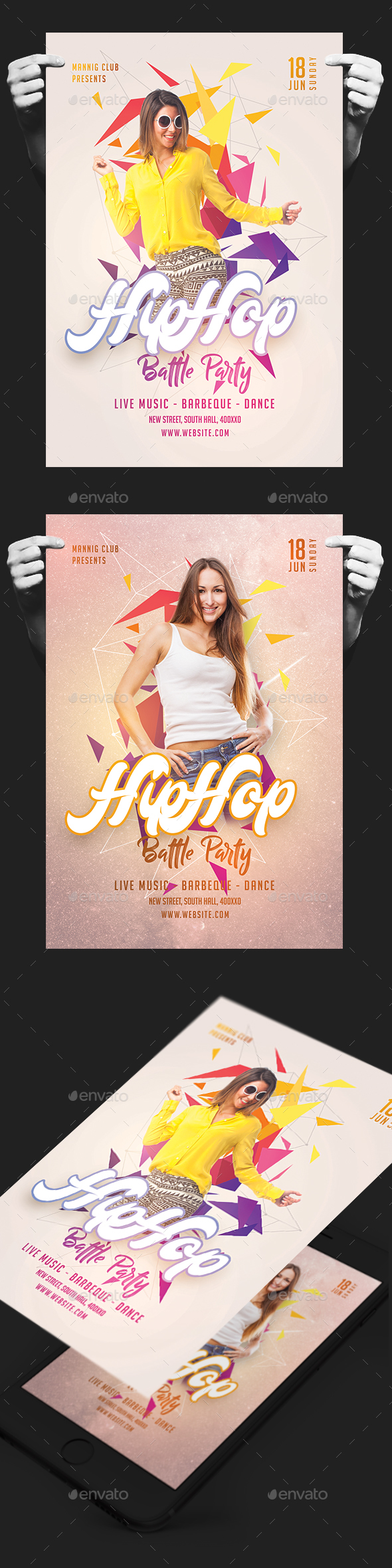 Hip Hop Dance Night Flyer - Clubs & Parties Events
