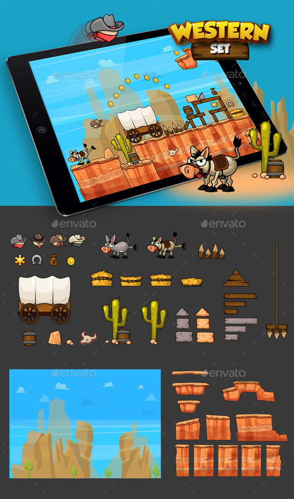 Physics Game - Western Set - Game Kits Game Assets