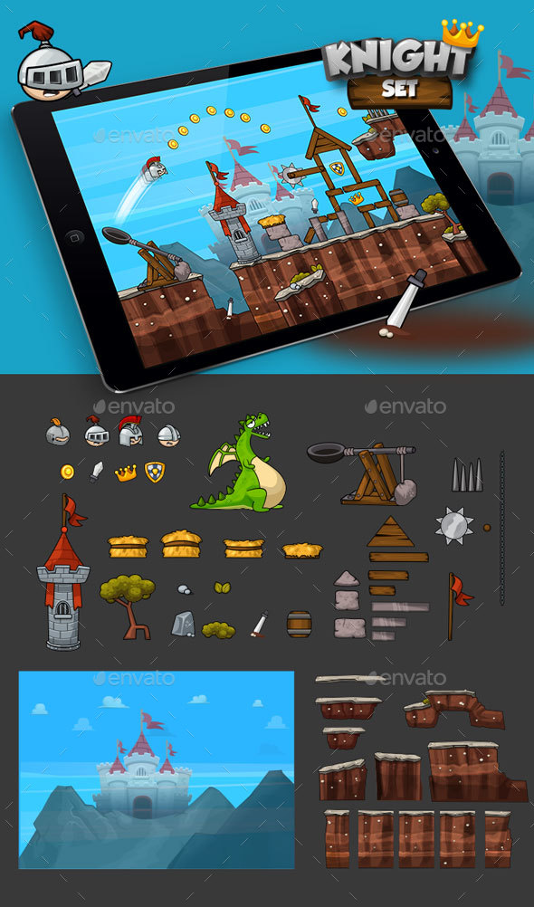 Physics Game - Knight Set - Game Kits Game Assets