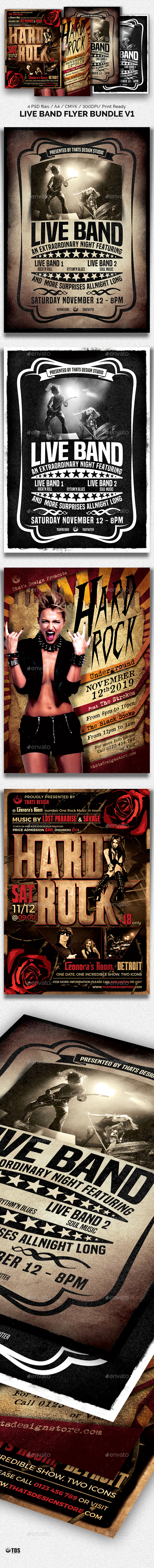Live Band Flyer Bundle V1 - Concerts Events