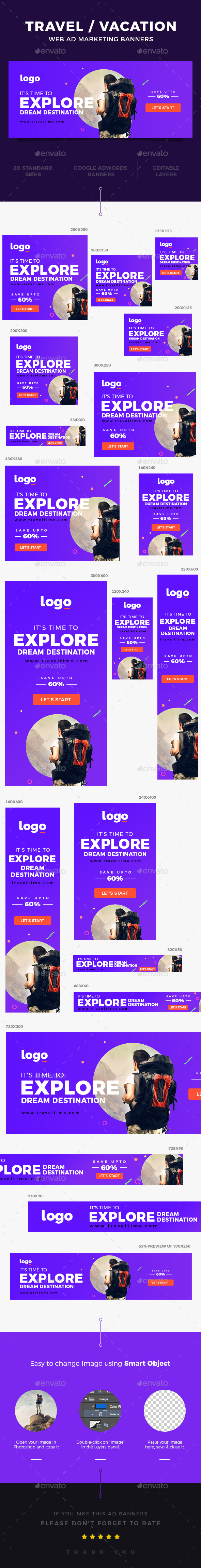 Travel Ad Banners - Banners & Ads Web Elements