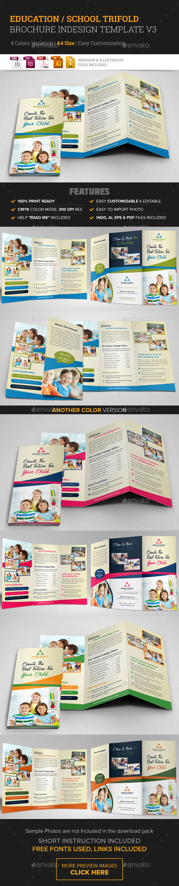 Education School Trifold Brochure v3 - Corporate Brochures