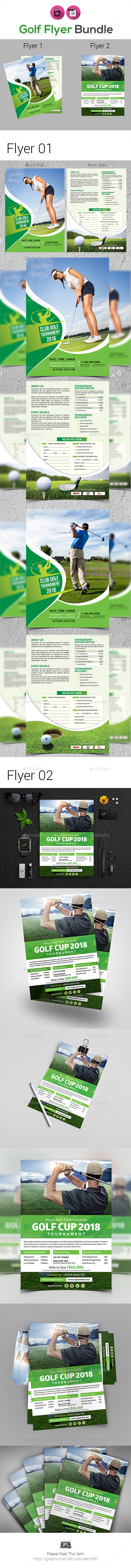 Golf Tournament Flyer Template Bundle - Sports Events
