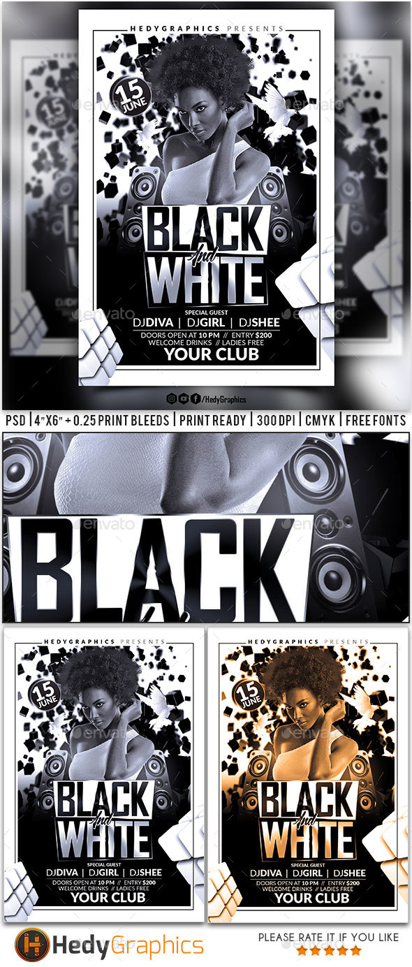 Black & White Party Flyer - Clubs & Parties Events