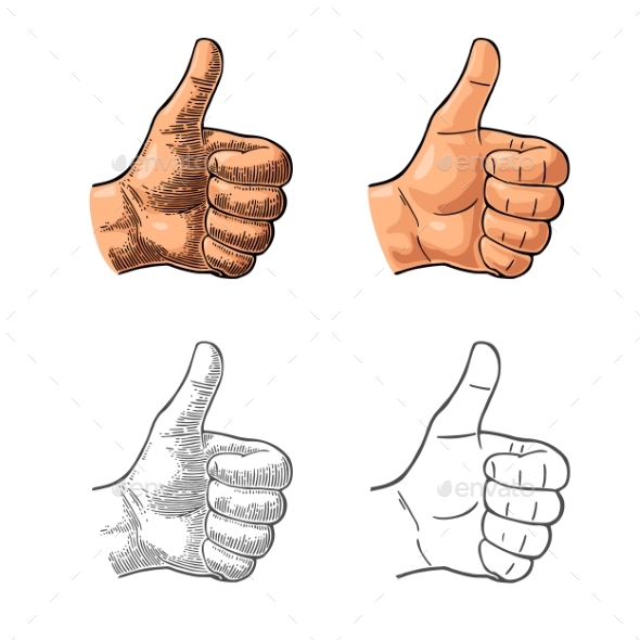 Hand Showing a Like Symbol - People Characters