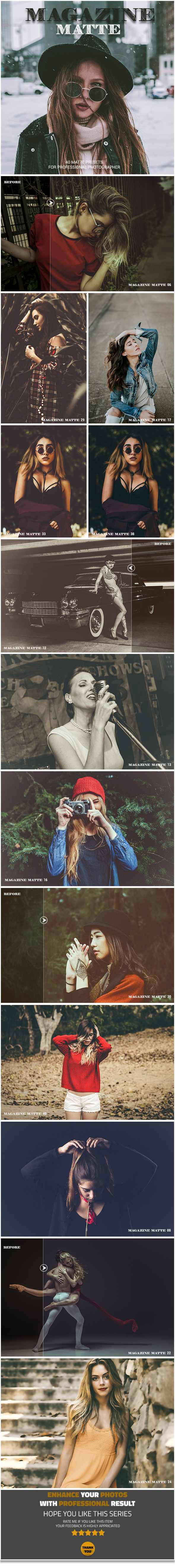 40 Magazine Matte Lightroom Presets - Lightroom Presets Add-ons