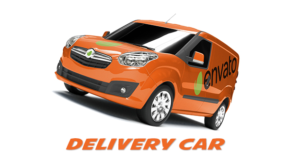 Items car. Videohive delivery Cargo Truck Mock-up.