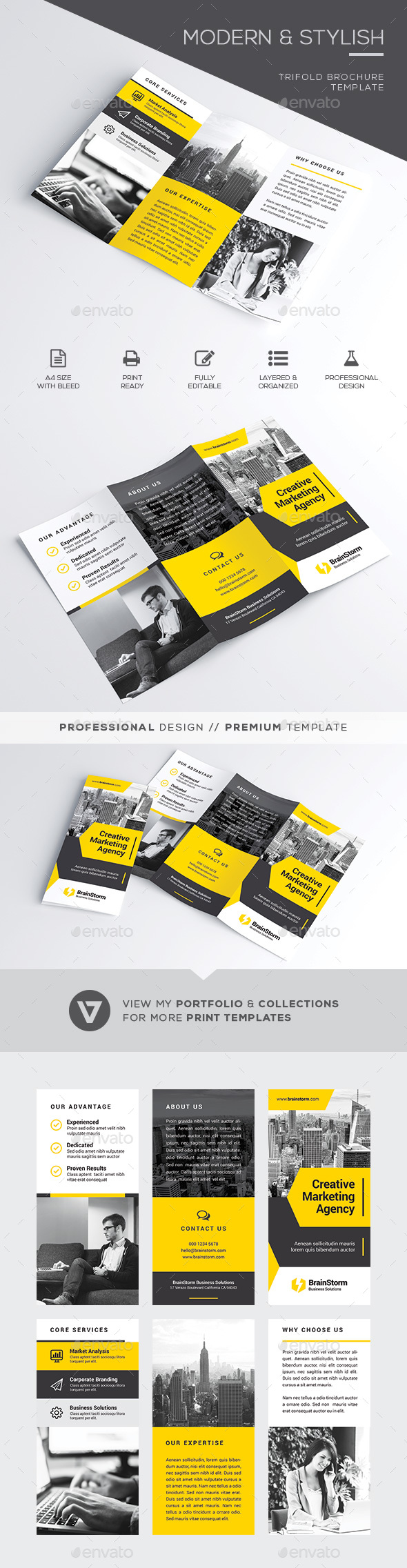 Trifold Brochure Template - Corporate Brochures
