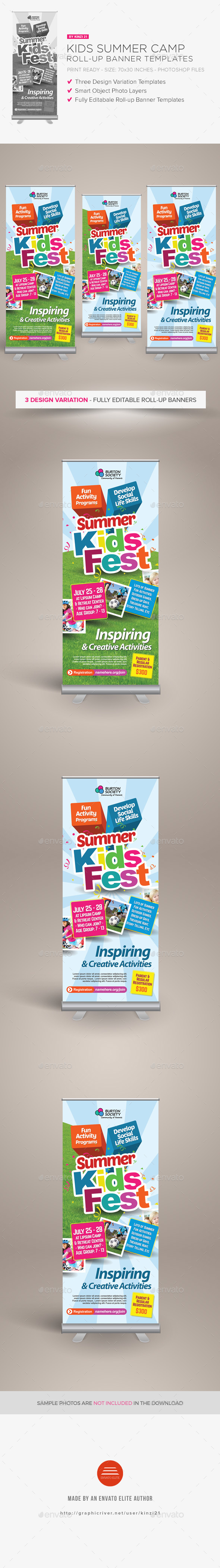 Kids Summer Camp Roll-up Banners