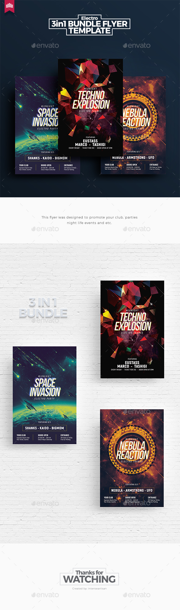 Electro Bundle 6 - Flyer Template - Clubs & Parties Events