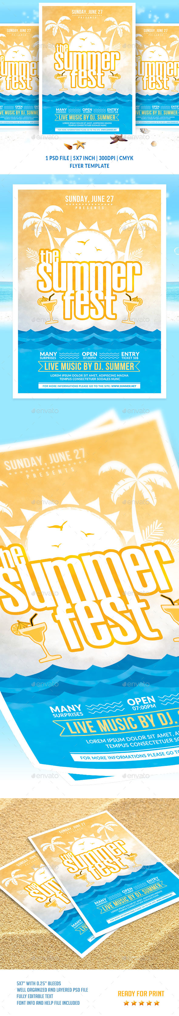 The Summer Fest Flyer Template - Clubs & Parties Events
