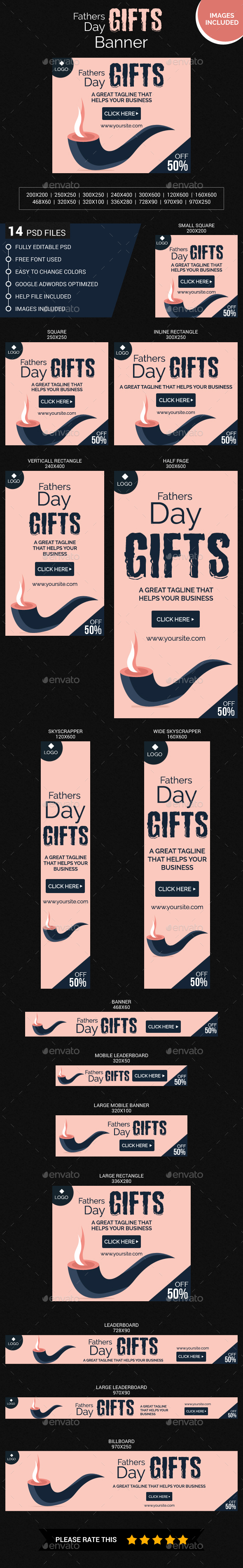 Fathers Day Gifts - Banners & Ads Web Elements