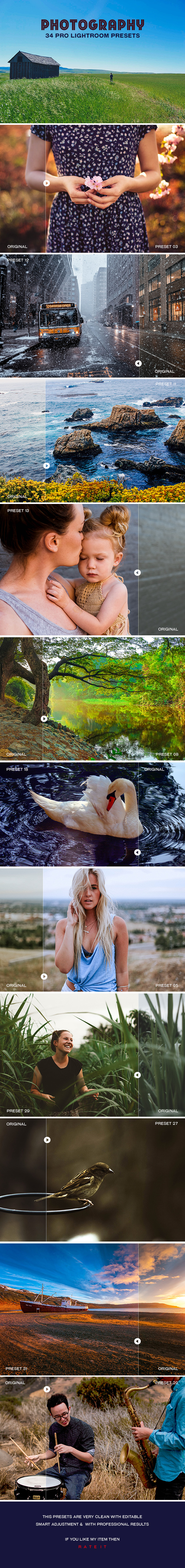 34 Pro Photography Lightroom Presets - Lightroom Presets Add-ons