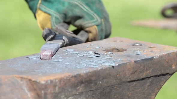The Work of a Blacksmith on the Anvil