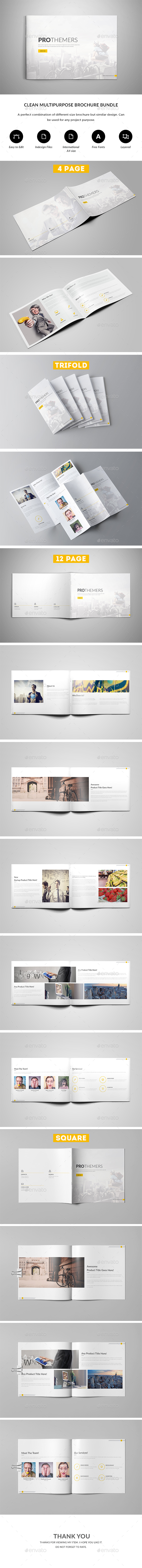 Clean Multipurpose Brochure Bundle - Brochures Print Templates