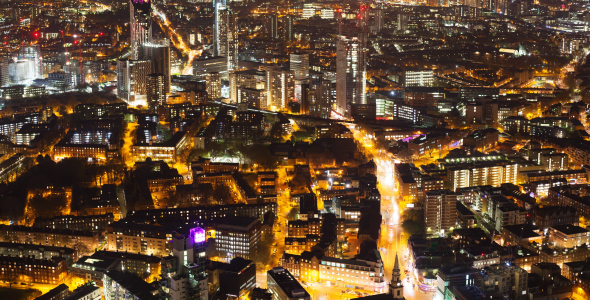 Timelapse of a city at night