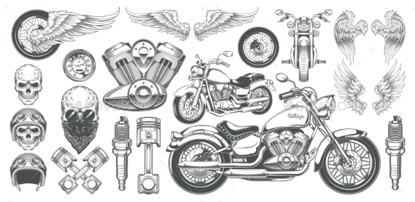 Set of Vector Illustrations, Icons of Vintage - Man-made Objects Objects