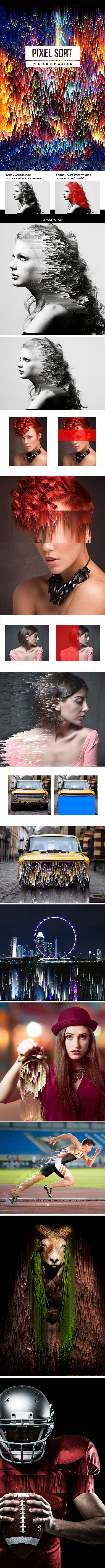 Pixel Sort Photoshop Action - Photo Effects Actions