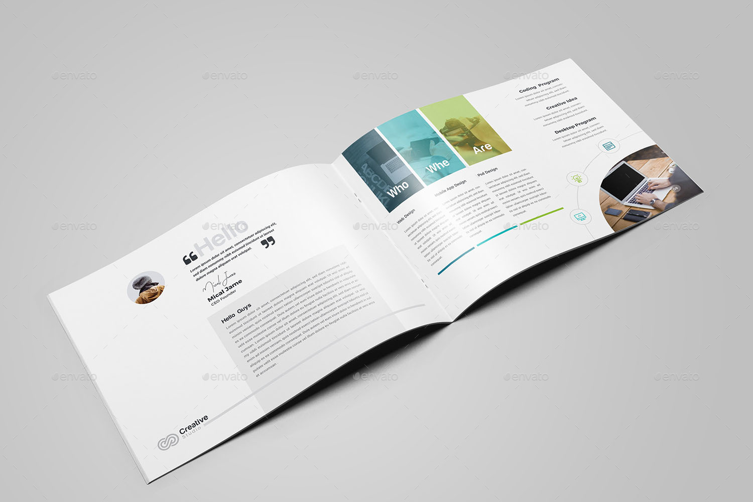 company profile landscape brochure template by generousart