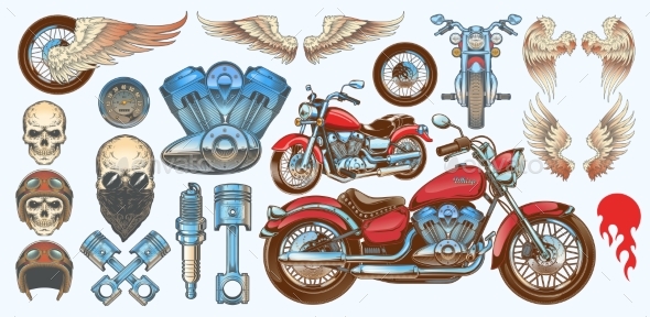 Set of Vector Illustrations, Icons of Vintage - Man-made Objects Objects