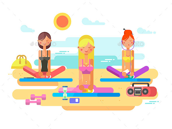 Girls Practicing Yoga - Sports/Activity Conceptual