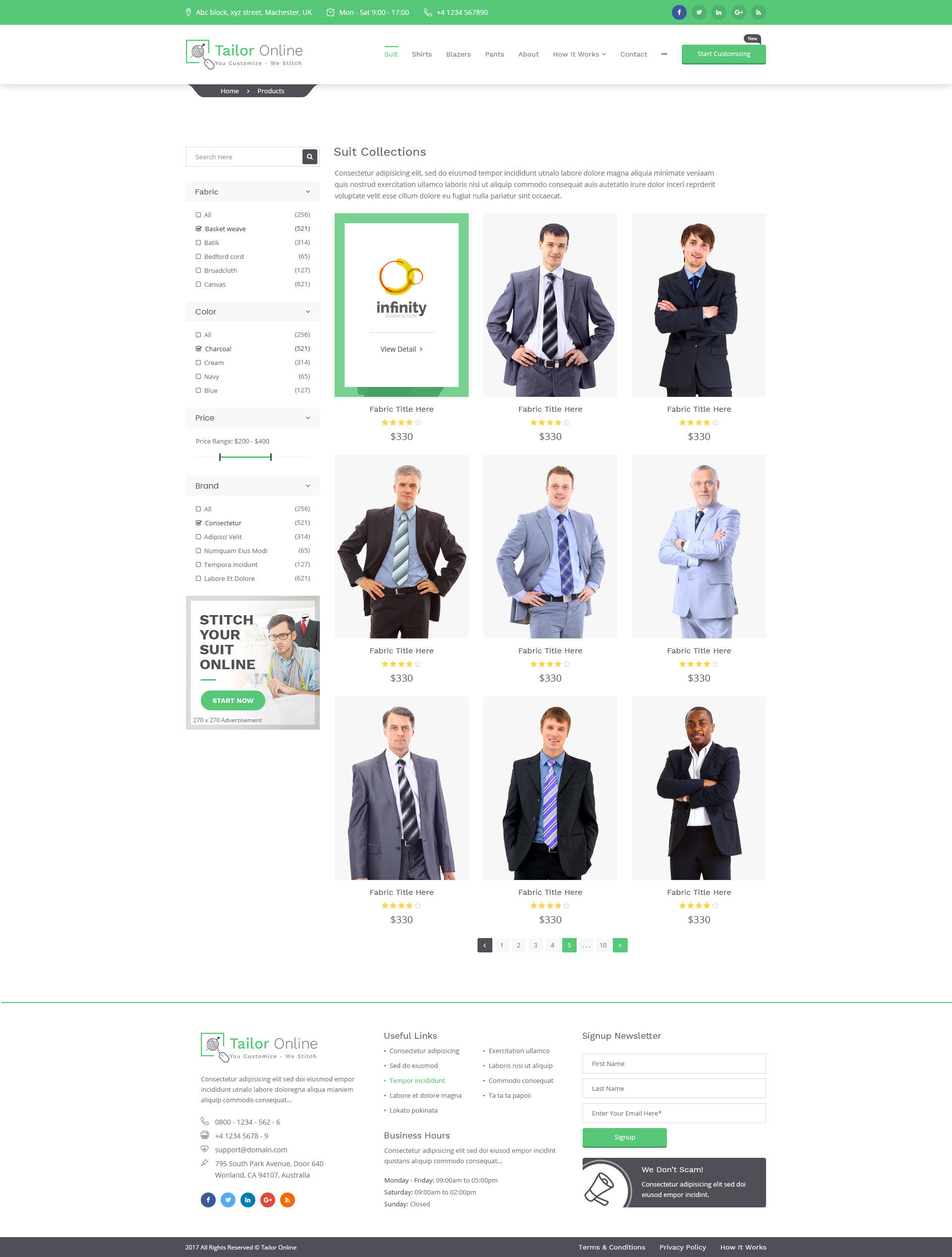 Custom Tailoring and Clothing Store | Tailors Online  PSD
