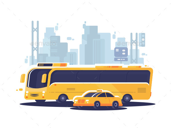 City Public Transport - Objects Vectors