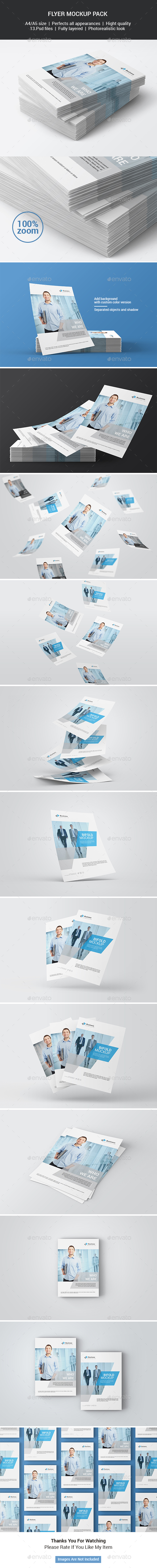 A4 / A5 Flyer Mockup Pack - Print Product Mock-Ups