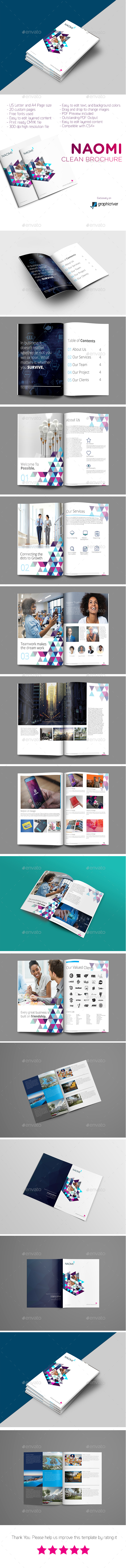 Naomi Clean Modern Corporate Brochure Template - Corporate Brochures