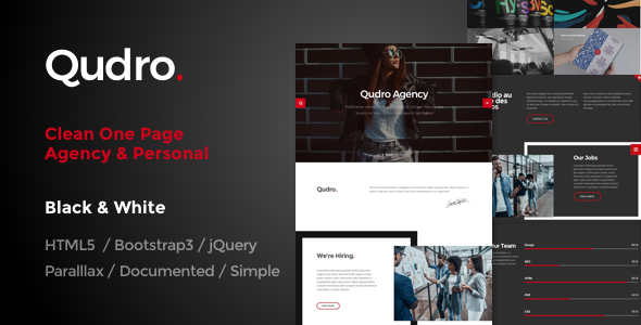 Exceptional Qudro – One Page Agency & Portfolio
